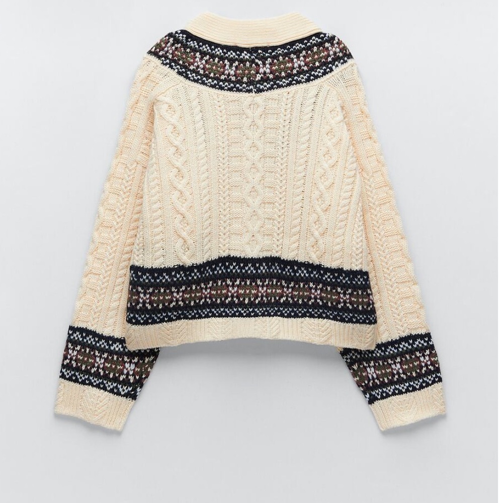 Zara Oversized Jacquard Cardigan - Picture 7 of 11
